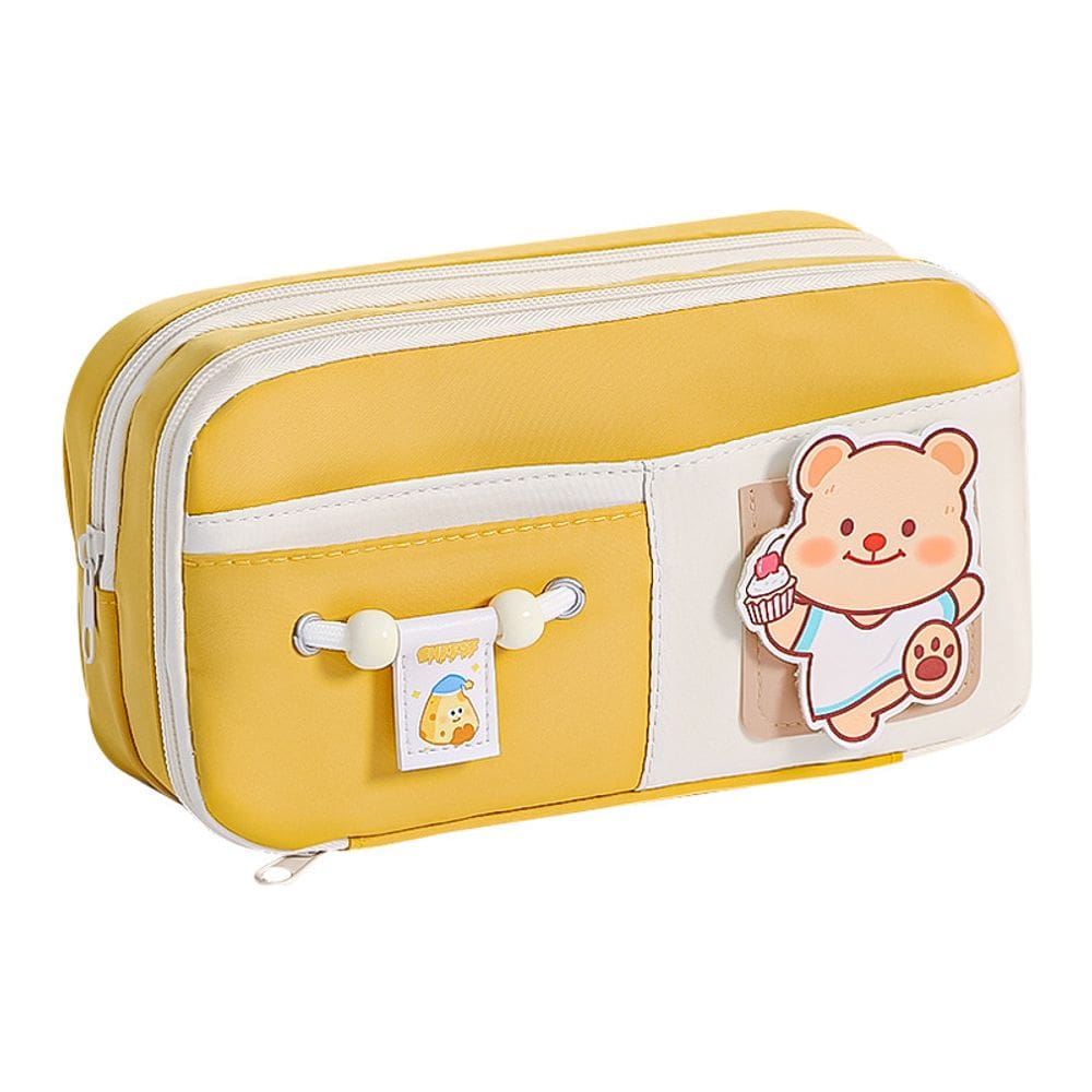 Estojo de lápis Cute Cheese de grande capacidade em poliéster estilo Ins-Style