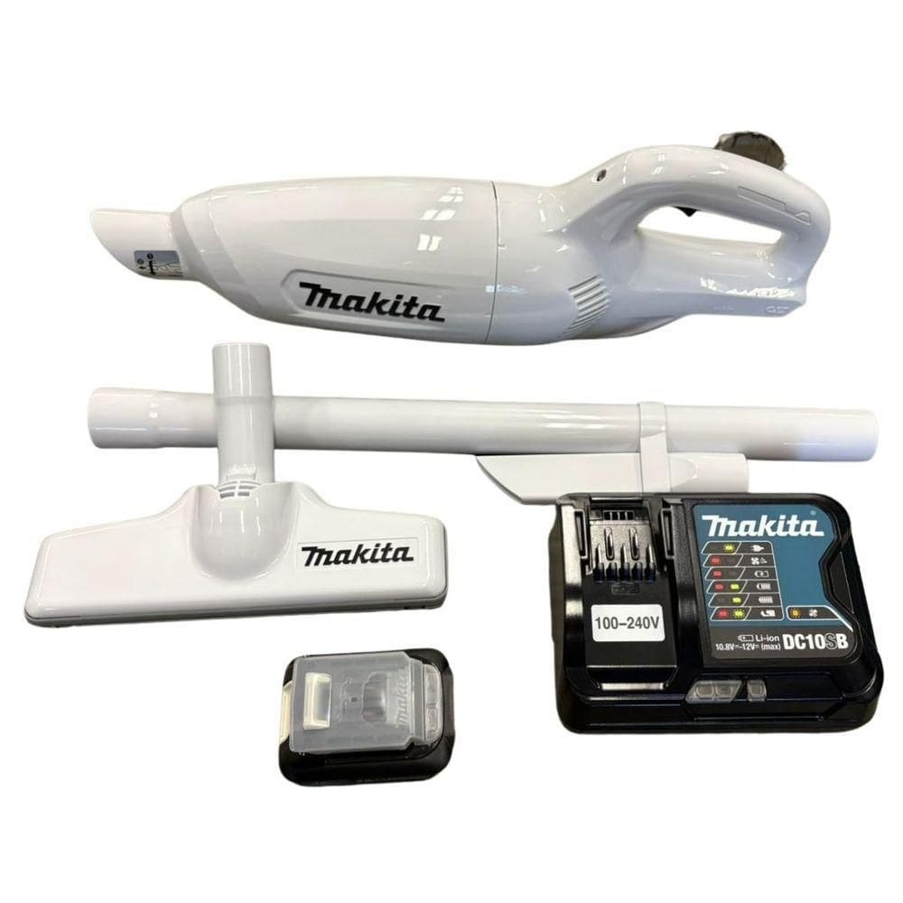 Aspirador De Pó Portátil 12v Makita Cl106fdsaw Branco – Leve, Potente E Com Carregador Incluso
