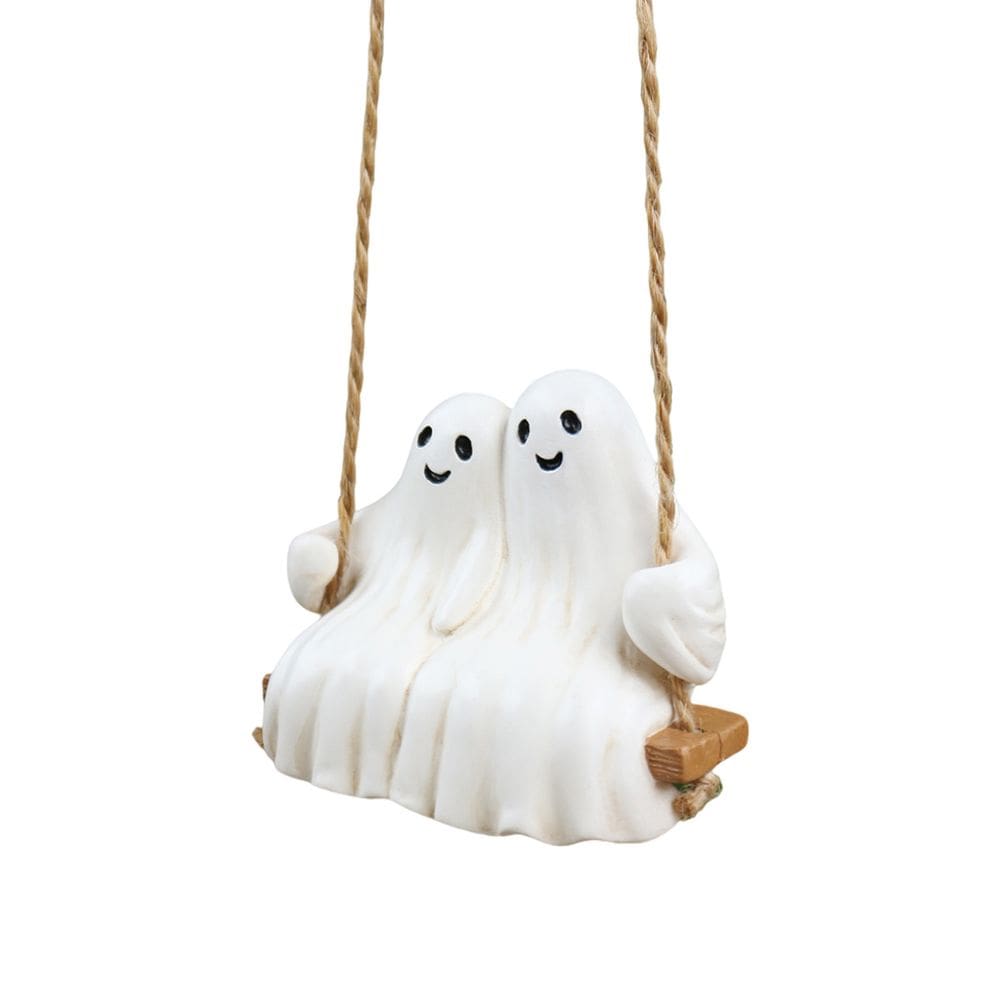 Escultura de decoração de jardim Couple Ghost Swing Resin