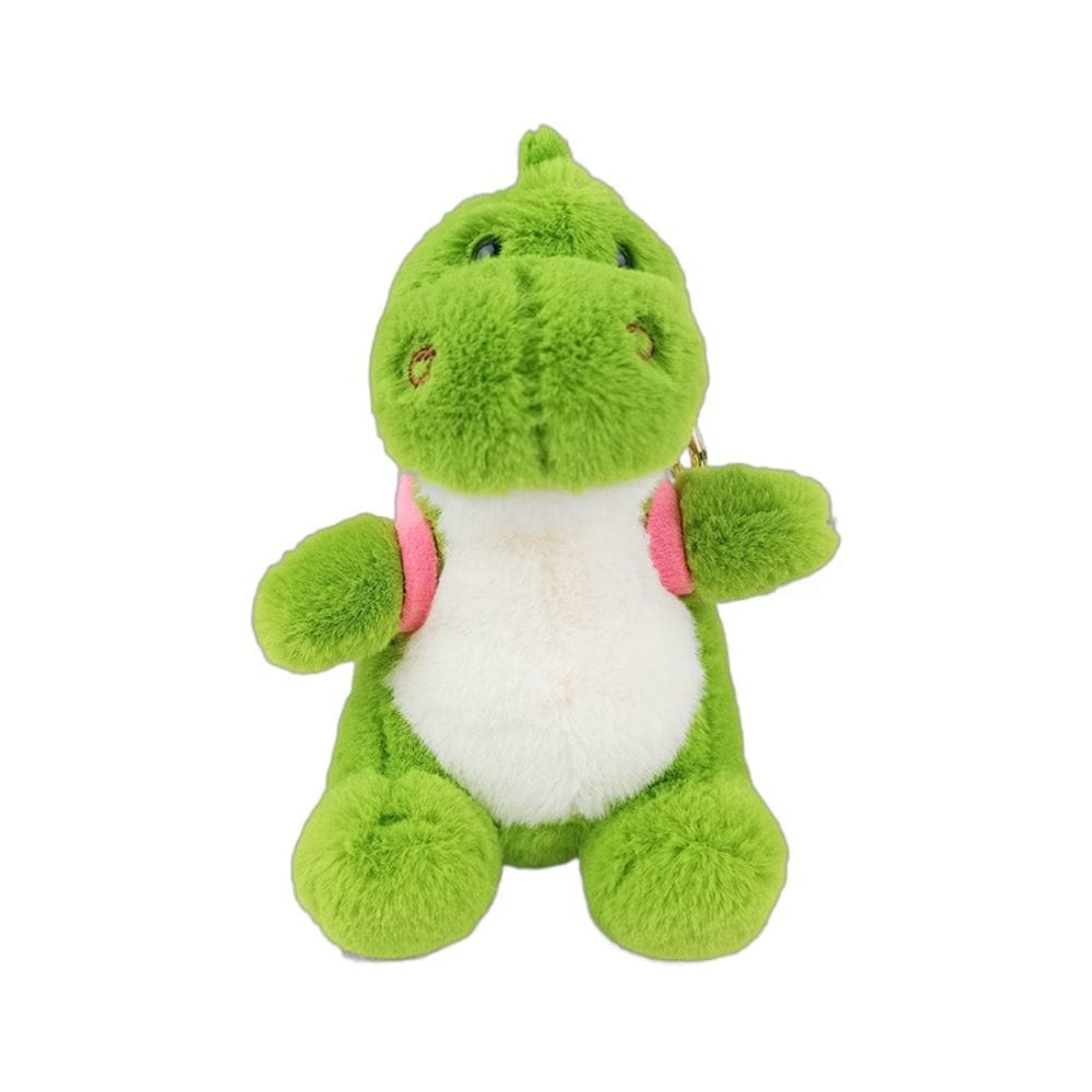 Chaveiro de dinossauro de pelúcia fofo T-Rex com mochila de morango