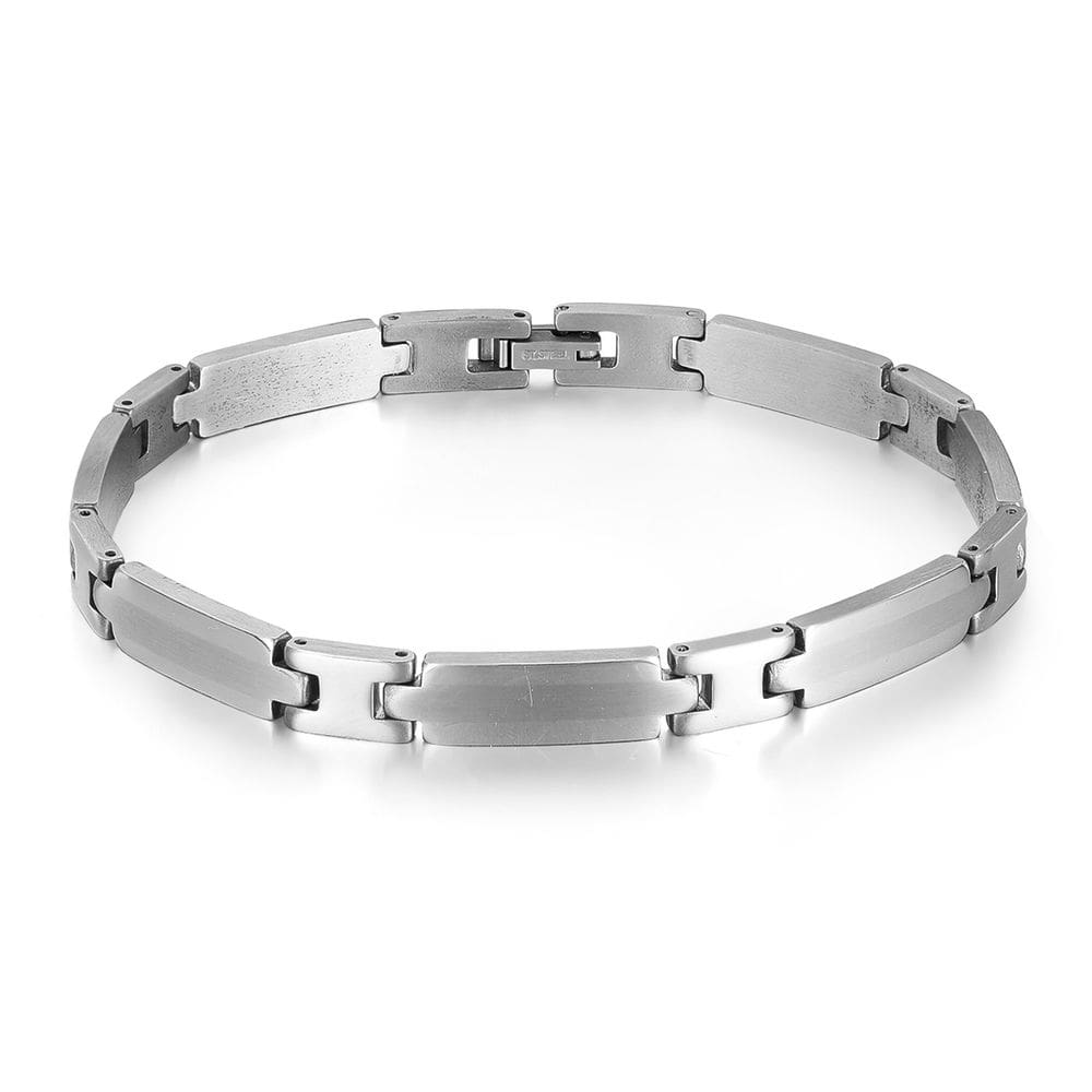 Pulseira de aço inoxidável para homens minimalista retangular