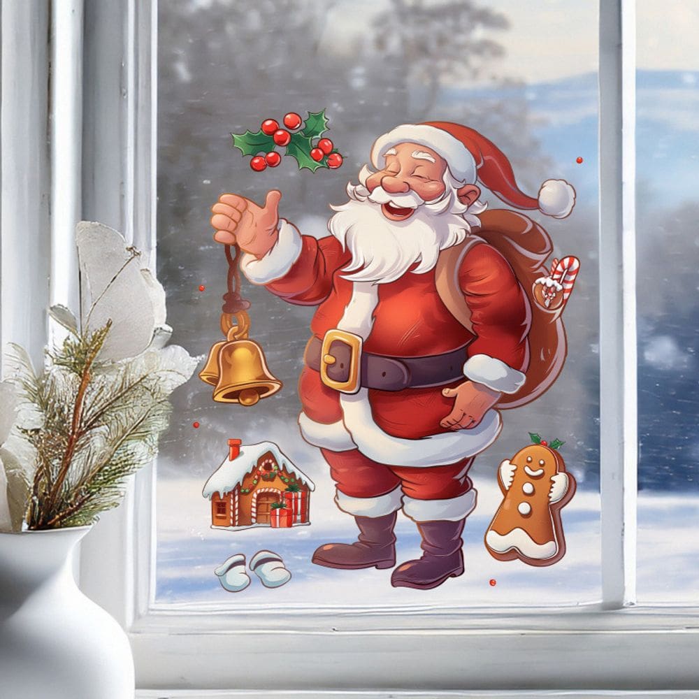Adesivos de parede Papai Noel de Natal em PVC 29x30cm