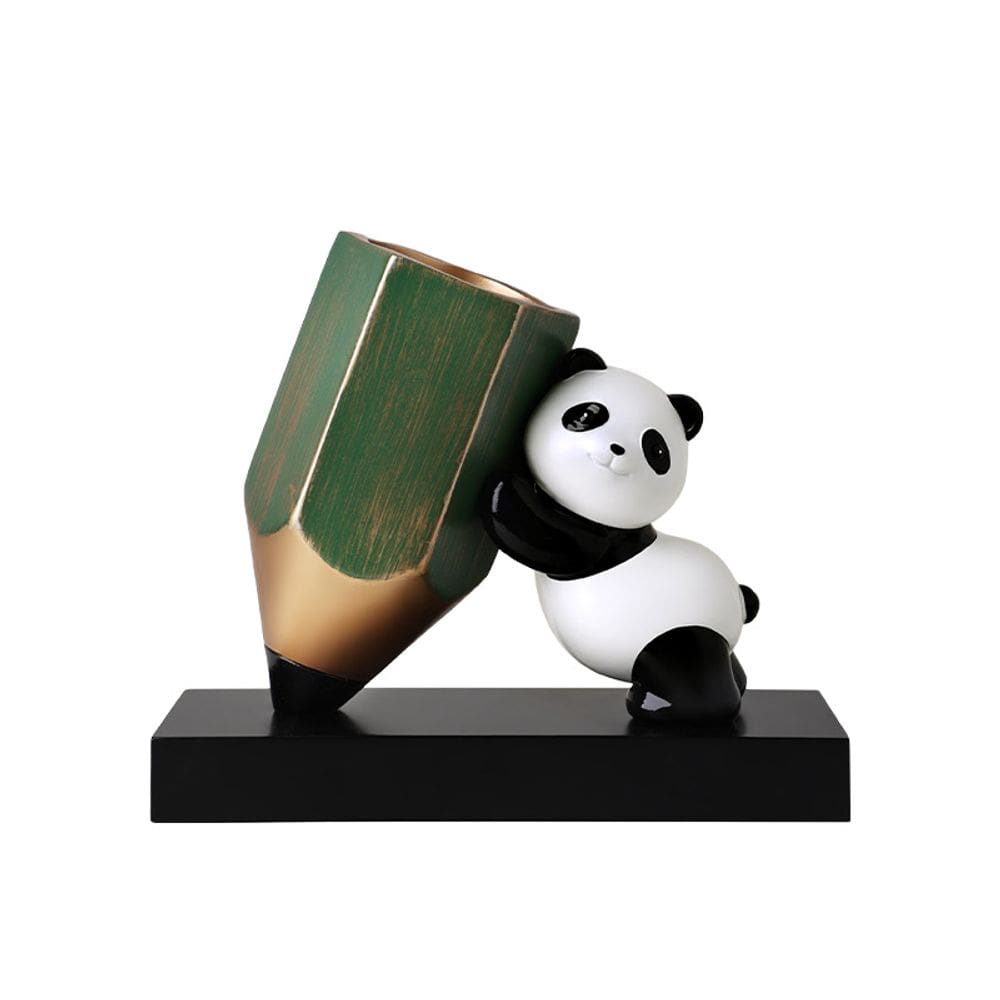 Porta-canetas Creative Panda Resin Panda Pote 23x13x22cm 1kg