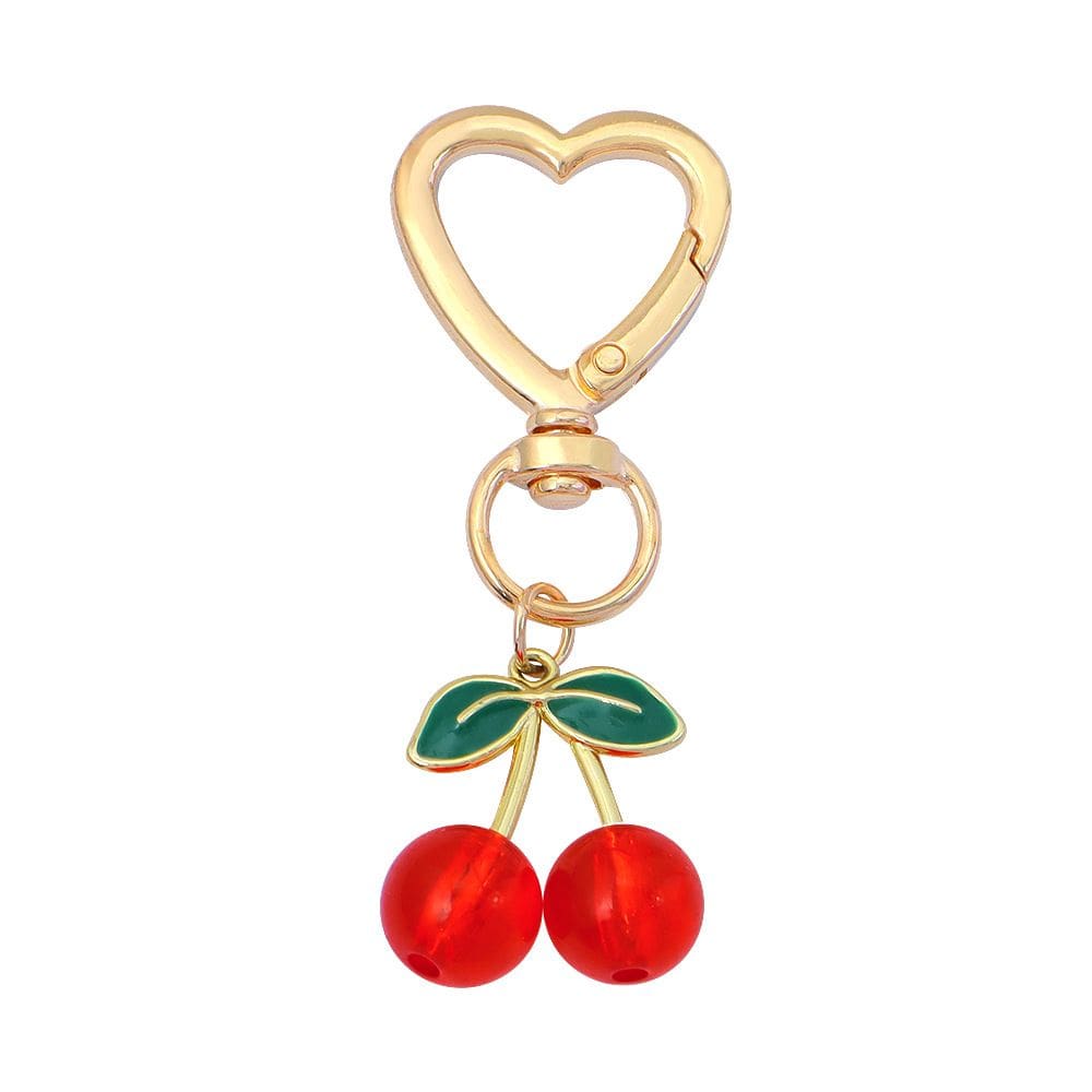 Chaveiro Fashion Cherry Fruit Red Enamel Zinc Alloy