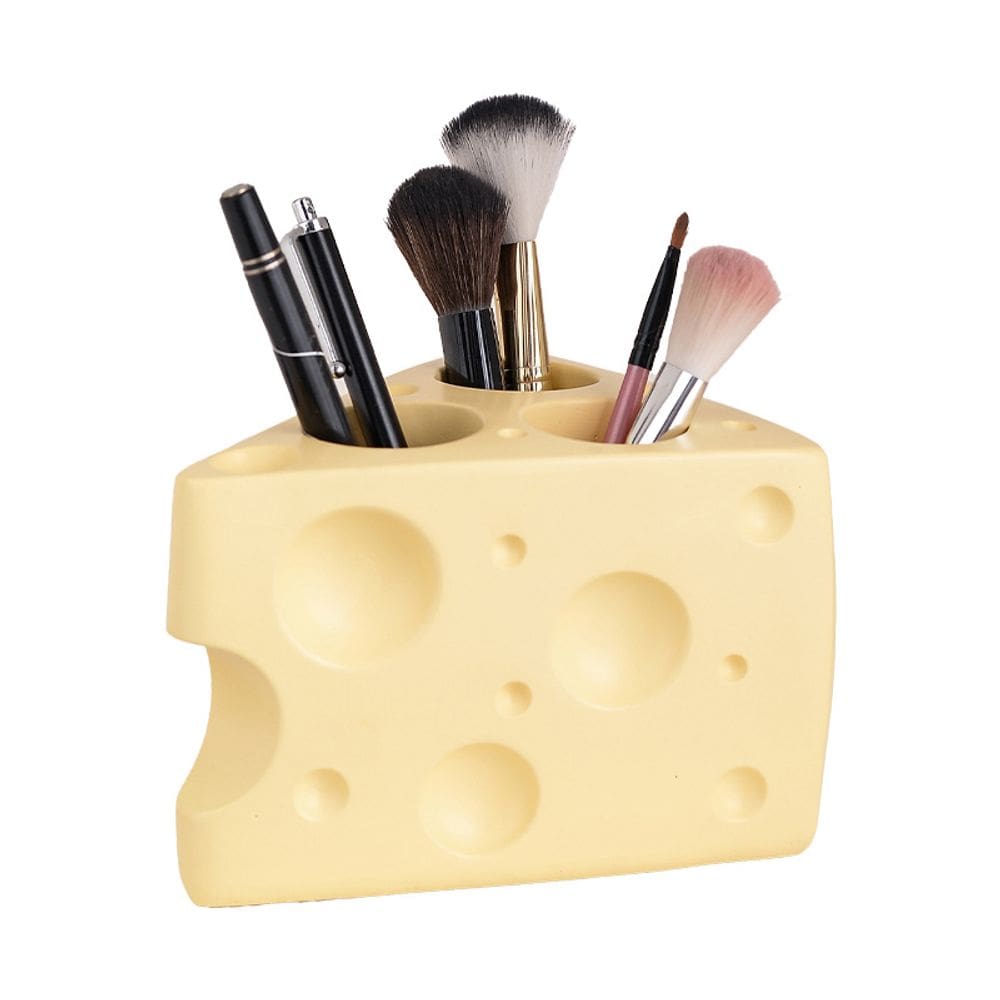 Porta-canetas Porta-lápis de resina Organizador de mesa em forma de queijo