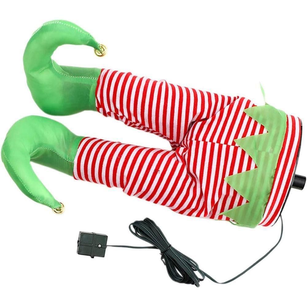 Pernas Duende Arvore Natal Elfo Natalino Enfeite Casa Loja Comercio Movimenta Festa Comemoraçao Fim De Ano Celebraçao