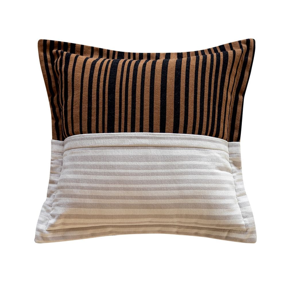 Capa de almofada de poliéster moderno listrado de luxo 45x45cm