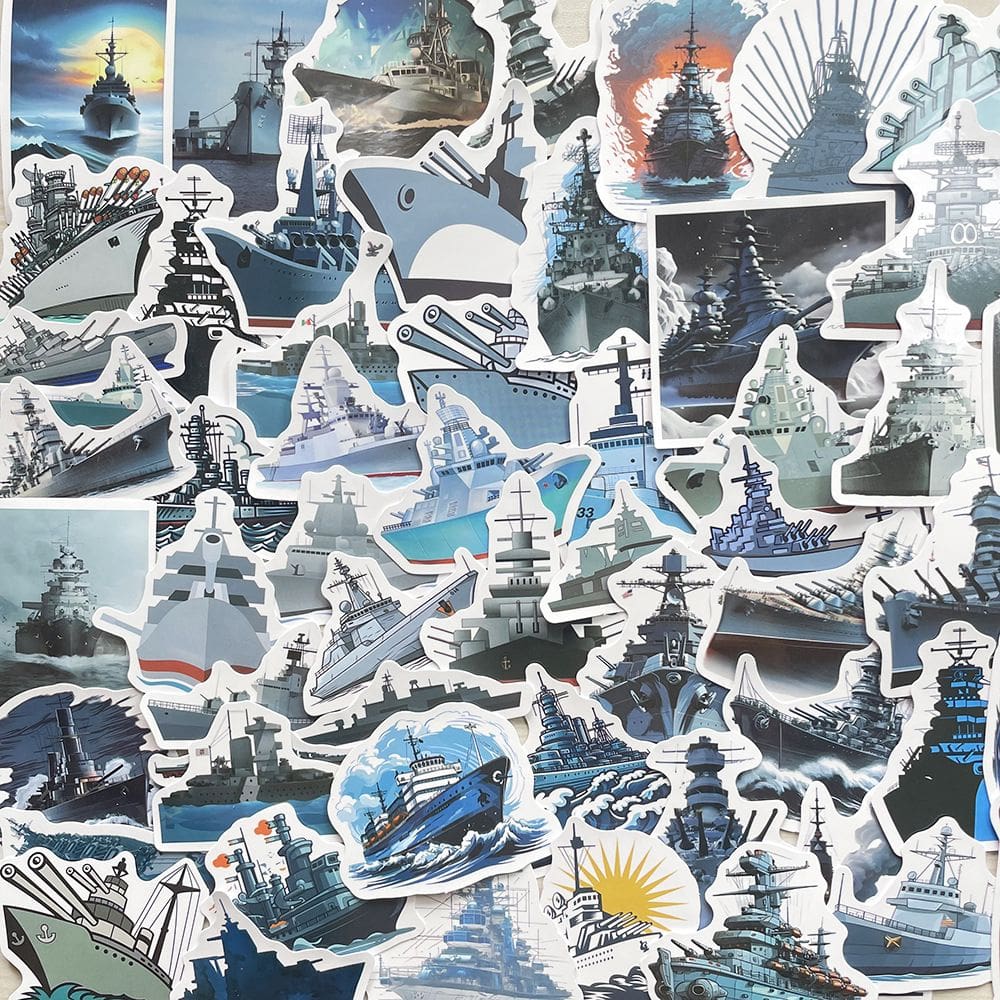 Pacote de adesivos Battleship Aircraft Carrier, 55 unidades à prova d`água