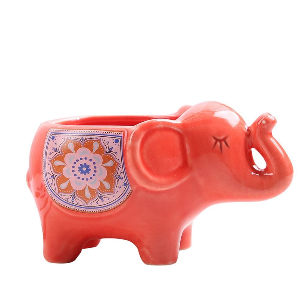 Vaso de flores Vaso cerâmico de desenho animado de elefante para plantas 13,6 cm