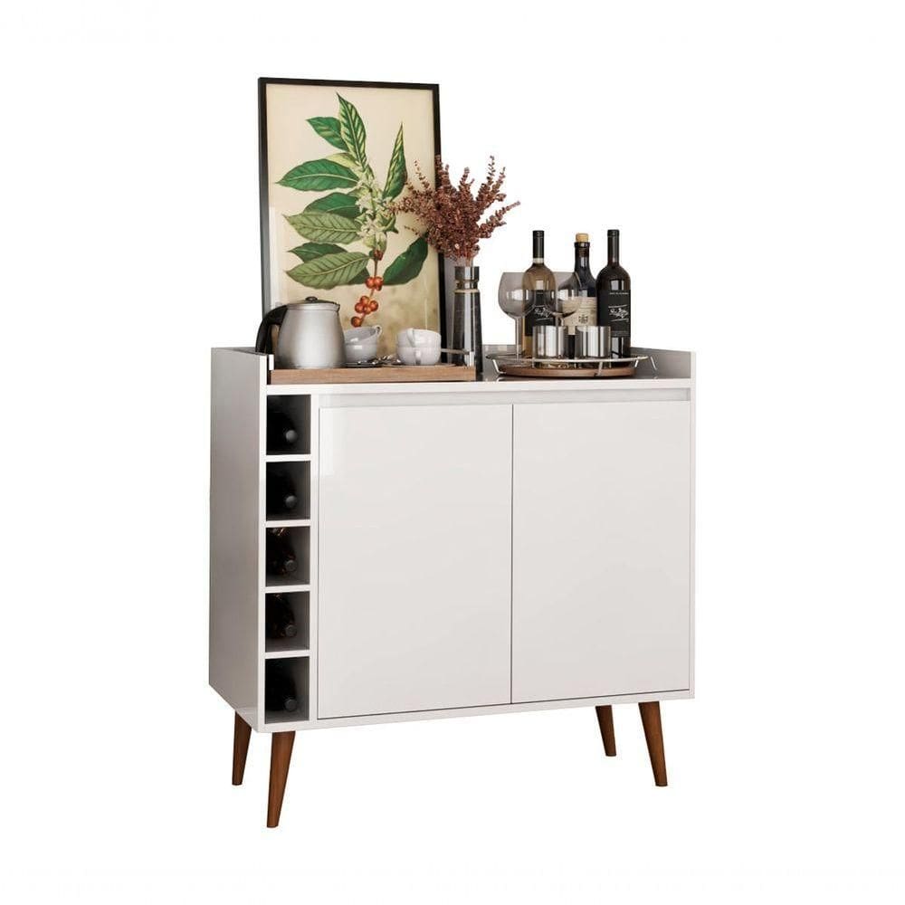 Buffet Com Adega Estilo 2 Portas Branco - Moveisaqui