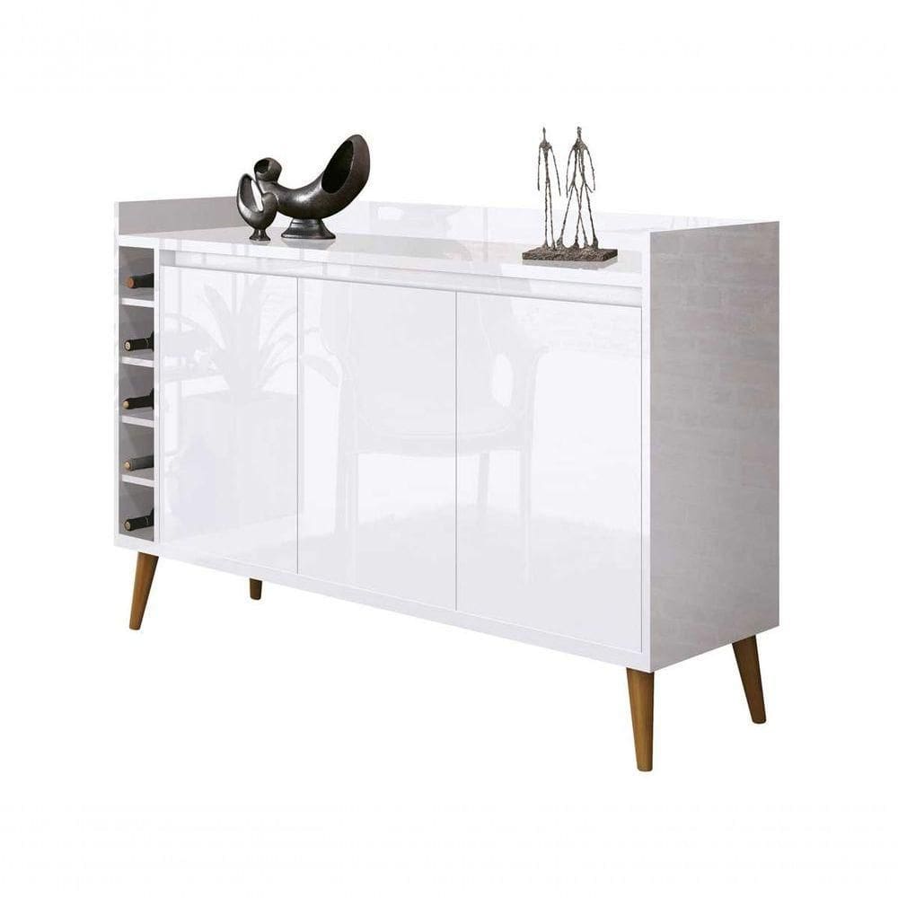 Buffet Com Adega Estilo Branco - Moveisaqui