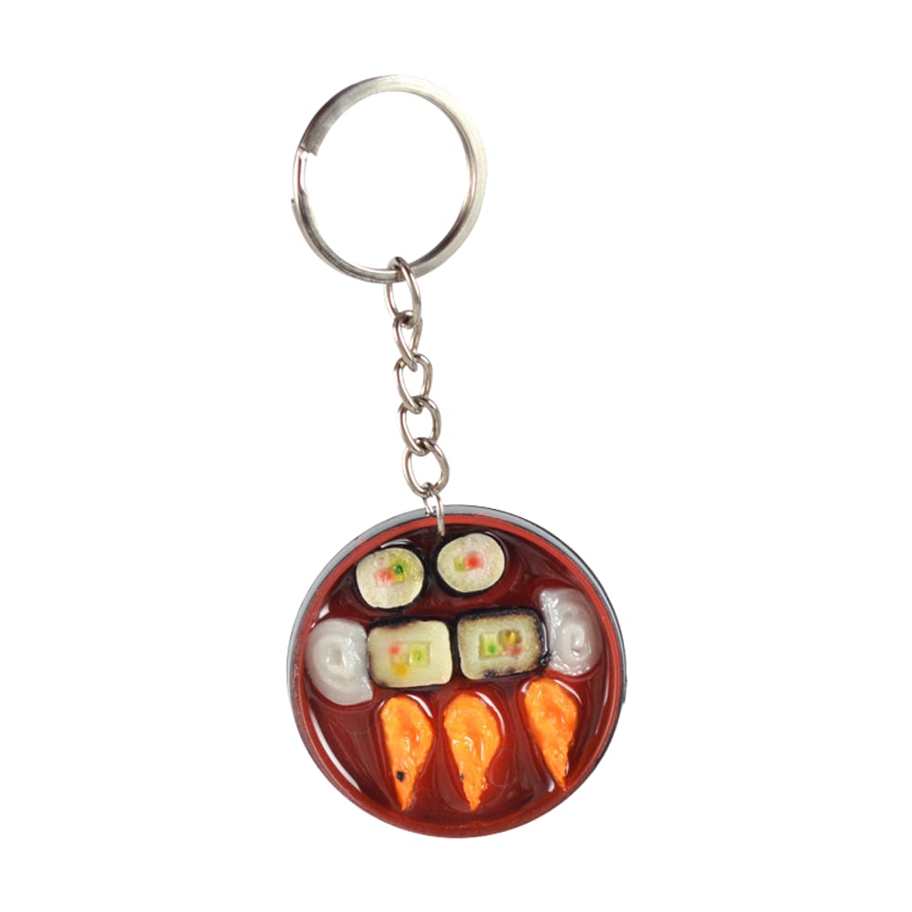 Chaveiro Japanese Sushi Platter Chaveiro em PVC para homens e mulheres