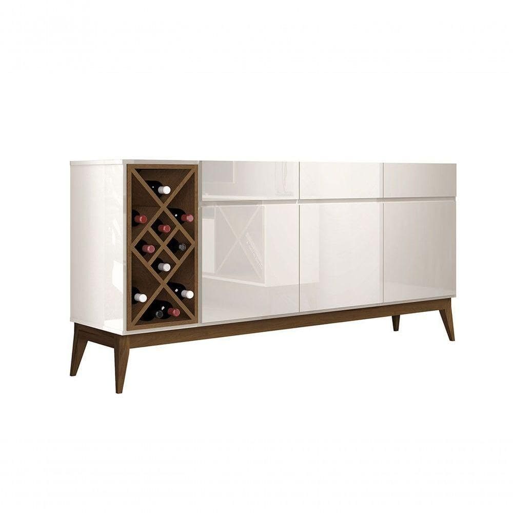 Buffet Aparador Com Adega Passion Off White Com - Edn Móveis