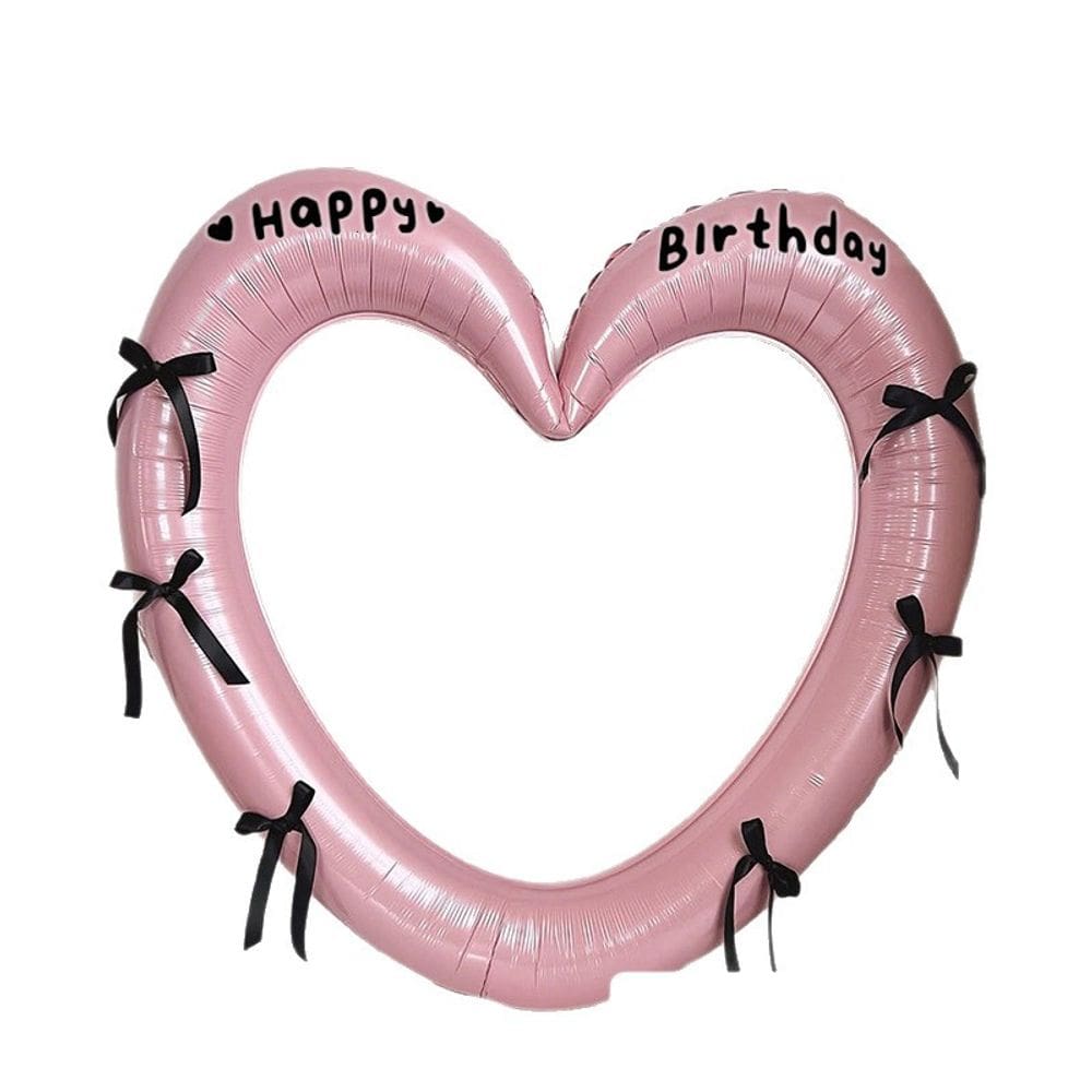 Balão de alumínio em forma de coração de 40 cm rosa para festa de feliz aniversário