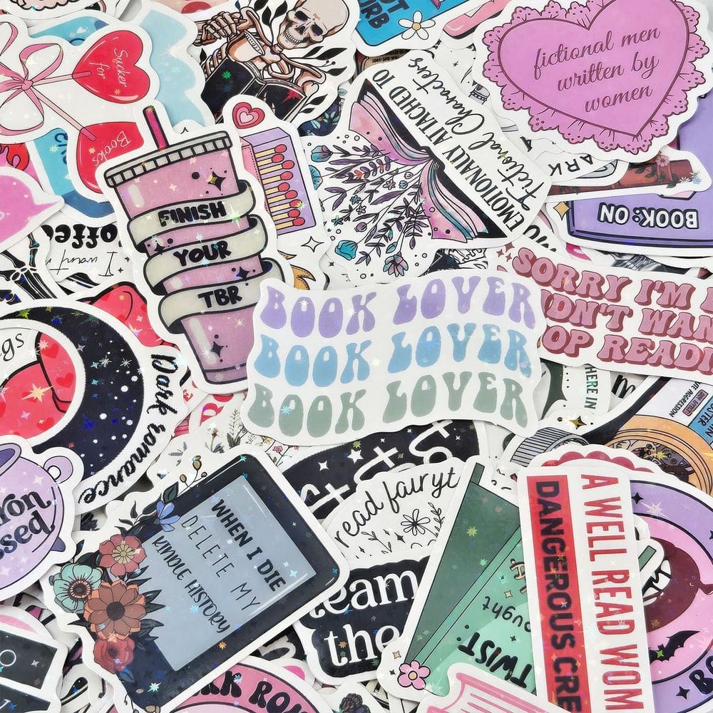 Pacote de adesivos Blue Aesthetic Reading 50 unidades Book Lover