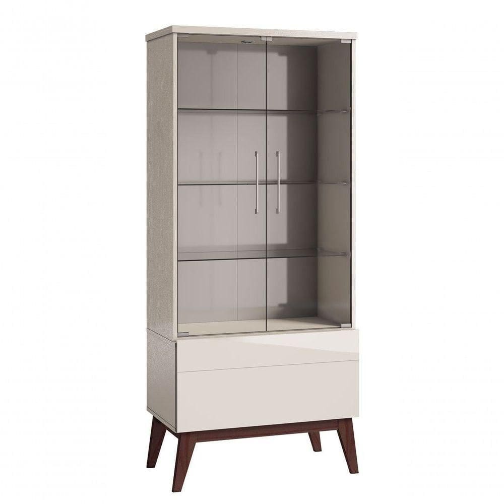 Cristaleira Classic 1g Off White - Imcal Móveis