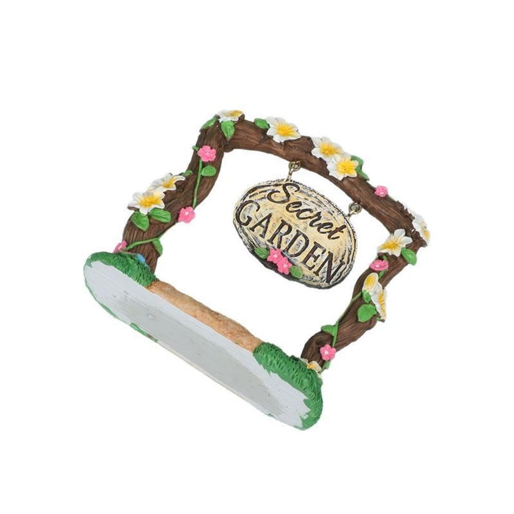 Escultura secreta de decoração de jardim com sinal giratório de jardim