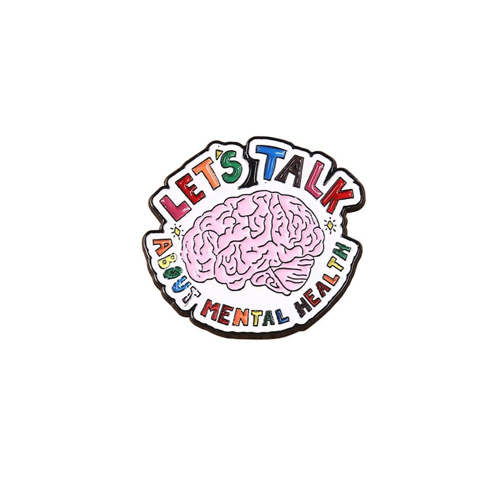 Brooch Pin Creative Mental Health Awareness Pink Brain
