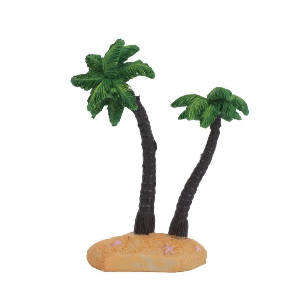 Escultura de coqueiro em resina, jardim tropical, 11 de dezembro