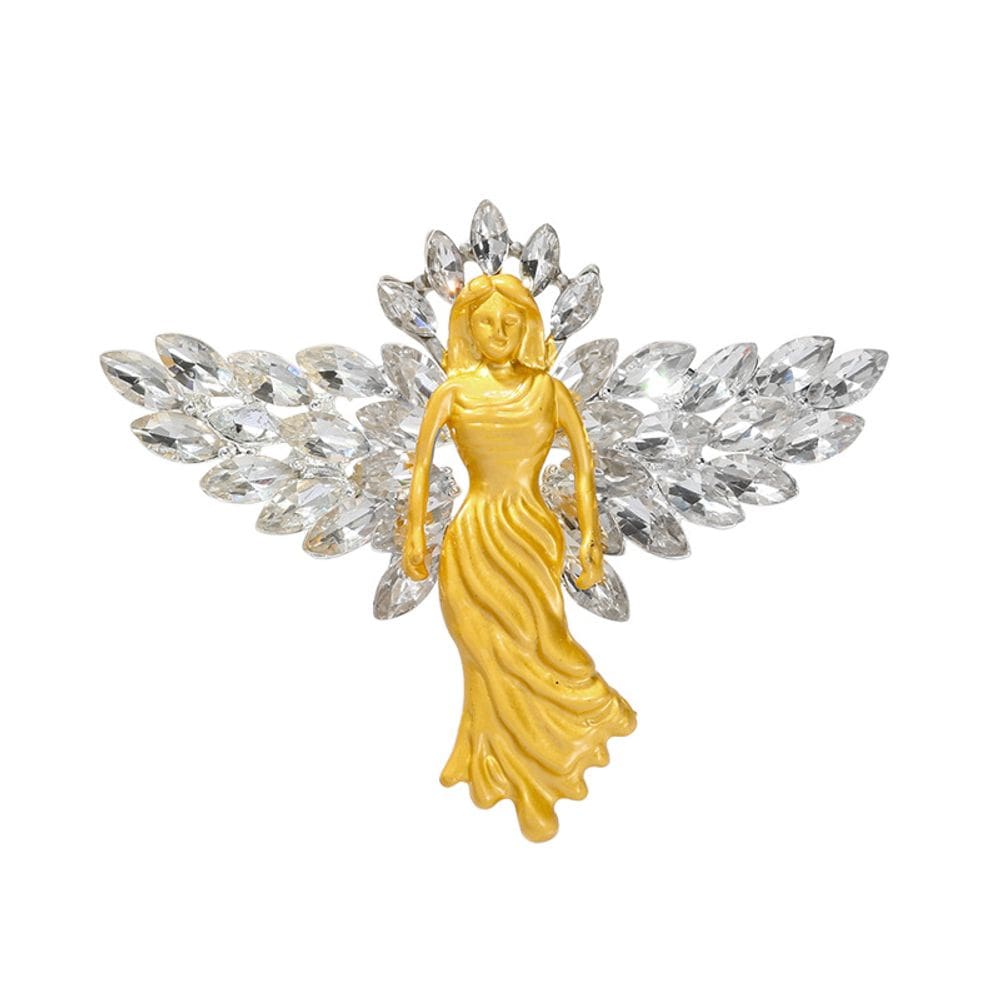 Alfinetes de broche Elegant Angel Wing com detalhes em cristal