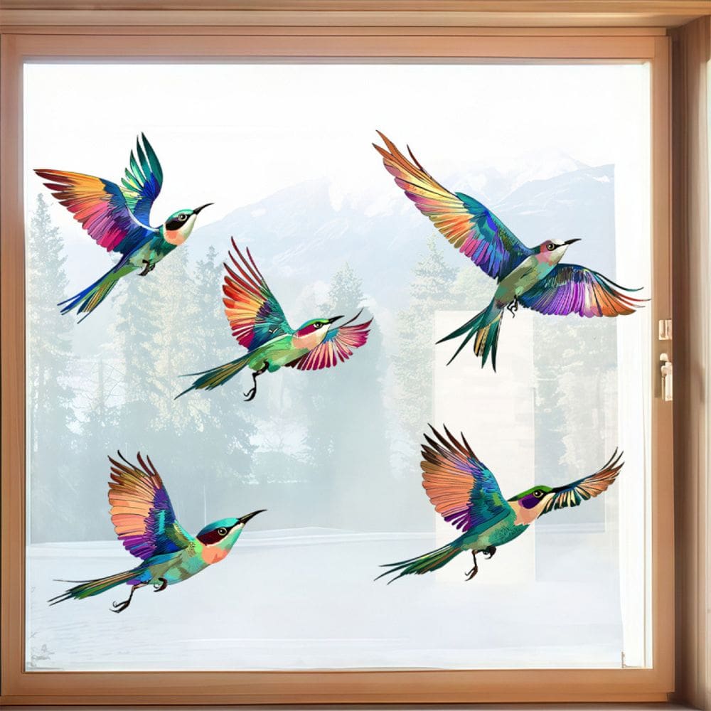 Adesivos de parede Papel de parede colorido de pássaros voadores em PVC 40x30cm