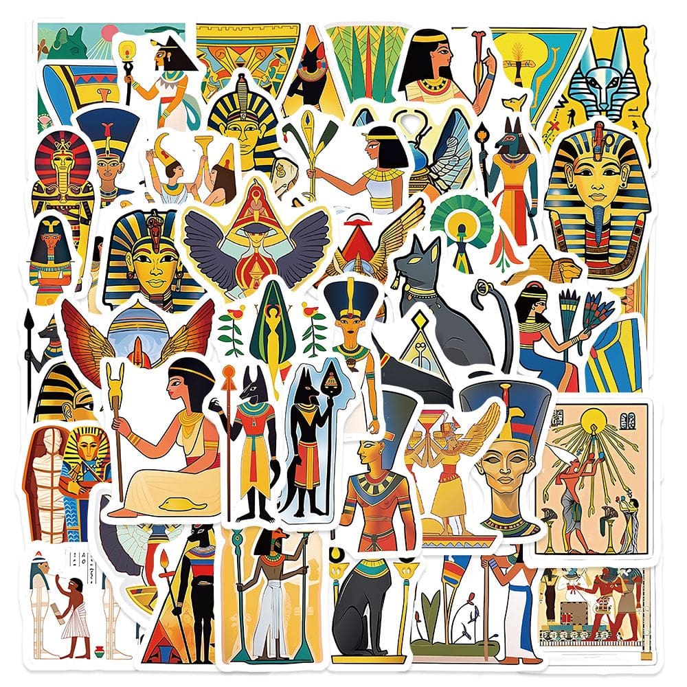 Pacote de adesivos Egyptian Mythology, 50 unidades de vinil impermeável