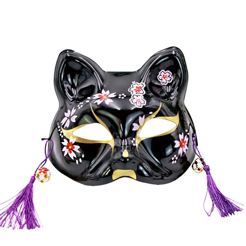 Máscara de estilo japonês Cherry Blossom Fox PVC Festival