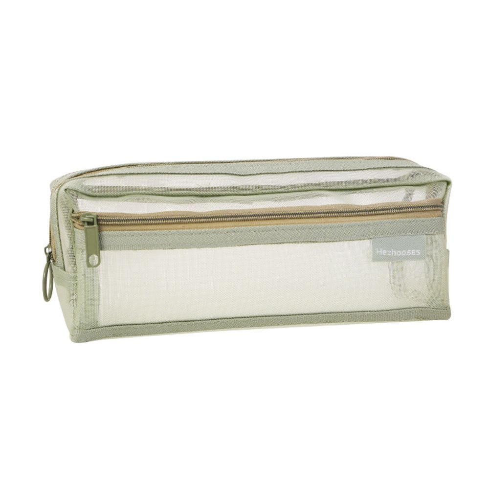 Estojo de lápis de malha transparente de dupla camada de grande capacidade