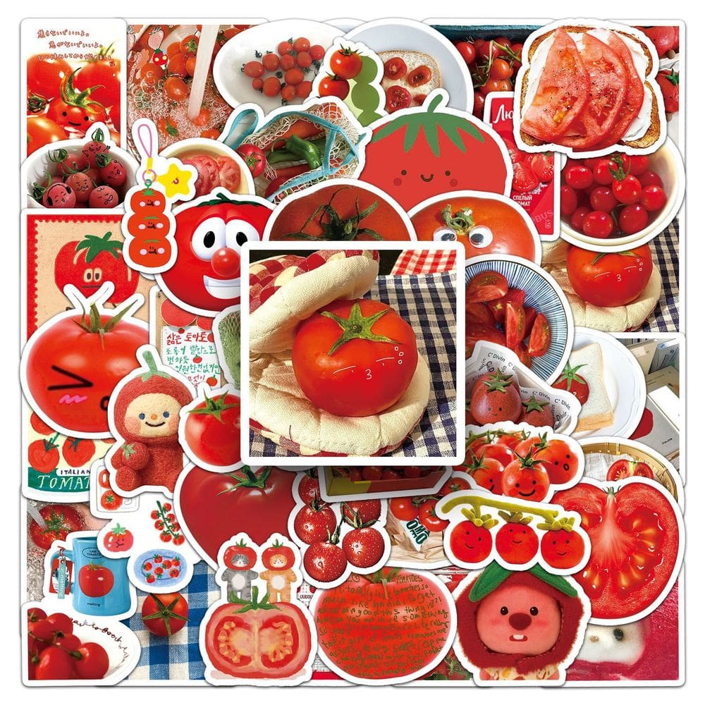Adesivos Tomato, 50 peças, lindos decalques de frutas de desenho animado para laptop