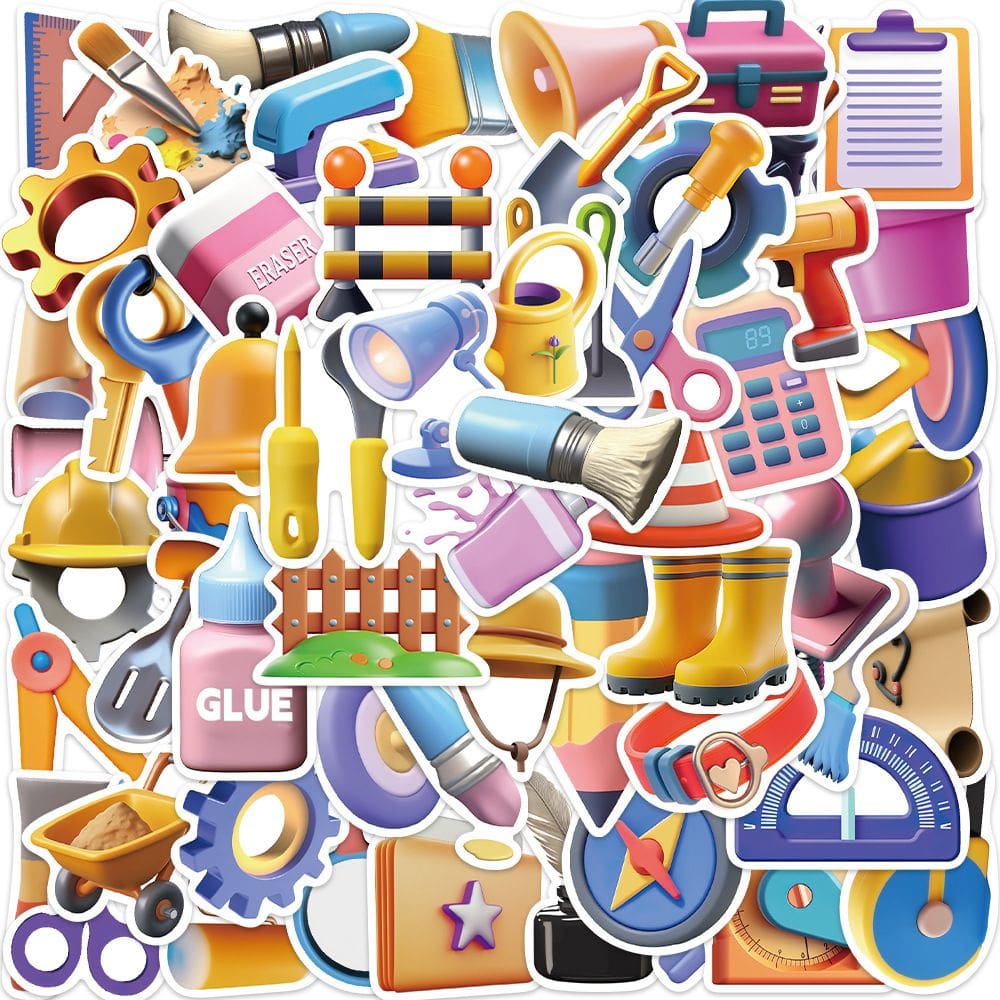 Adesivos 3D Tool Creative Cartoon DIY Tools x50 Waterproof