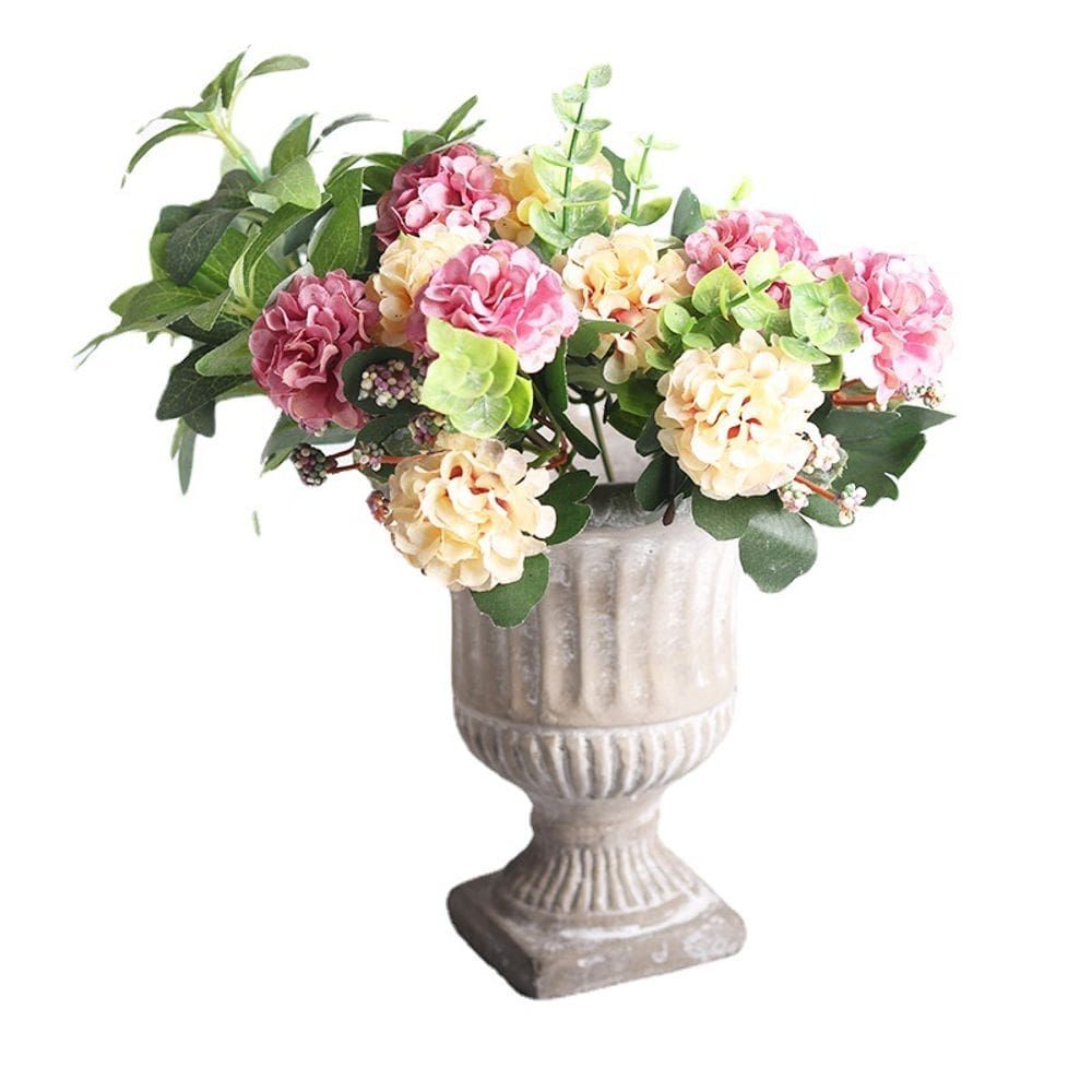 Vaso de flores, vaso de cimento, design de troféu europeu vintage