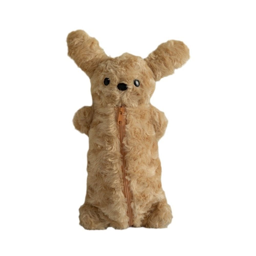 Estojo de lápis Plush Teddy Dog de grande capacidade 27x15cm