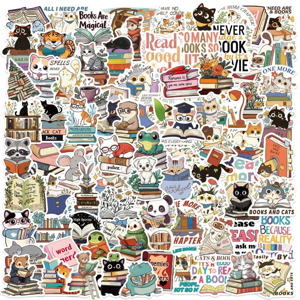 Pacote de adesivos Dark Romance Gothic Book Lover, 50 unidades