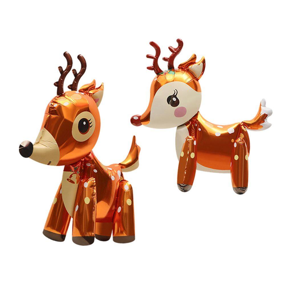 Conjunto de balões metalizados Reindeer 3D Standing Cartoon Deer x2