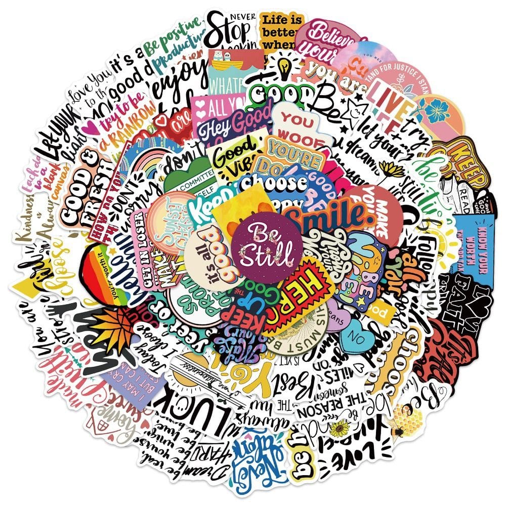 Adesivos Funny Encoragement Cartoon Food Kids x50