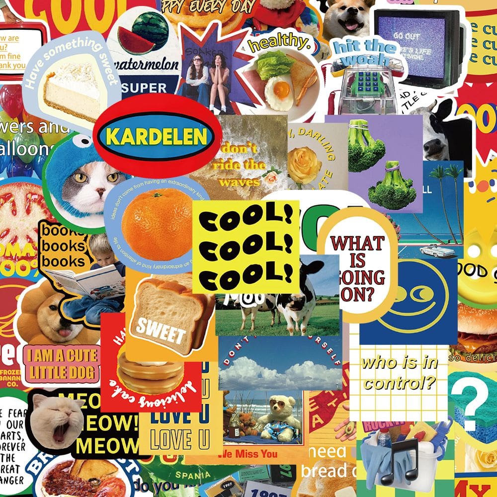 Pacote de adesivos Retro American Cartoon, 60 unidades de vinil impermeável