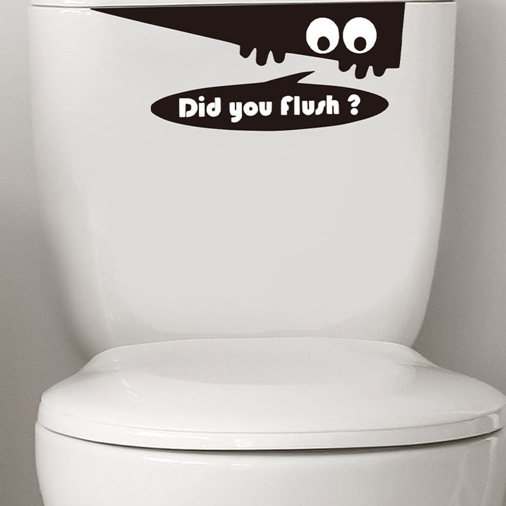 Desenho de adesivos de parede de banheiro Did You Flush? PVC 15x30cm