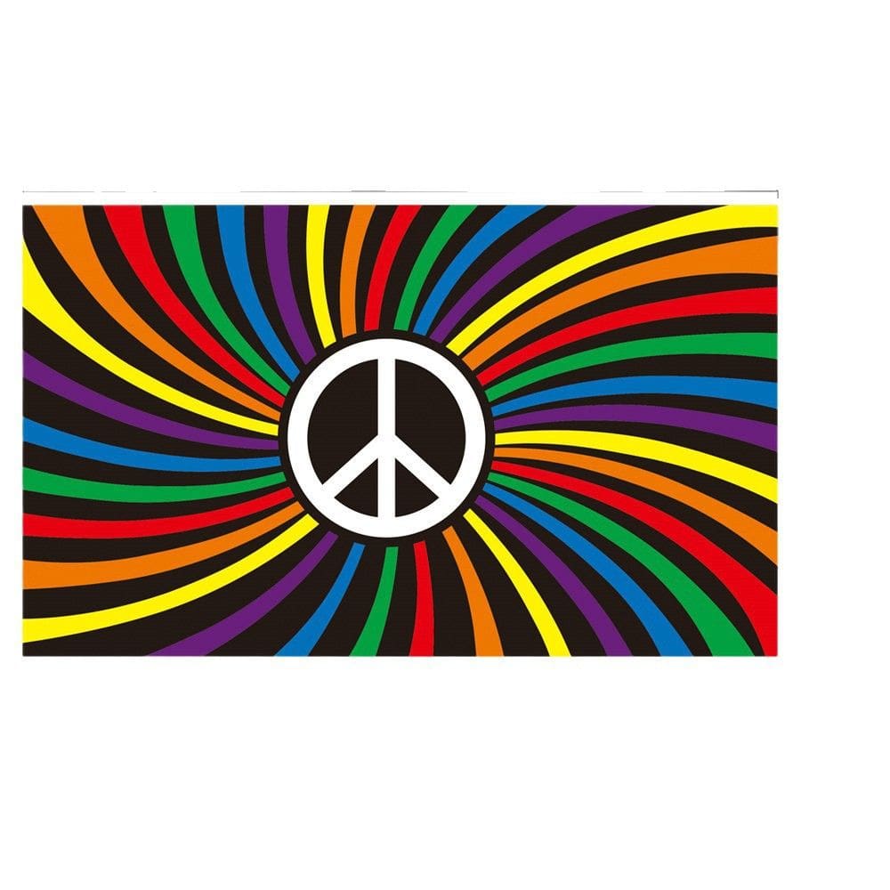 Bandeira Rainbow Peace 90x150cm de poliéster para interior e exterior
