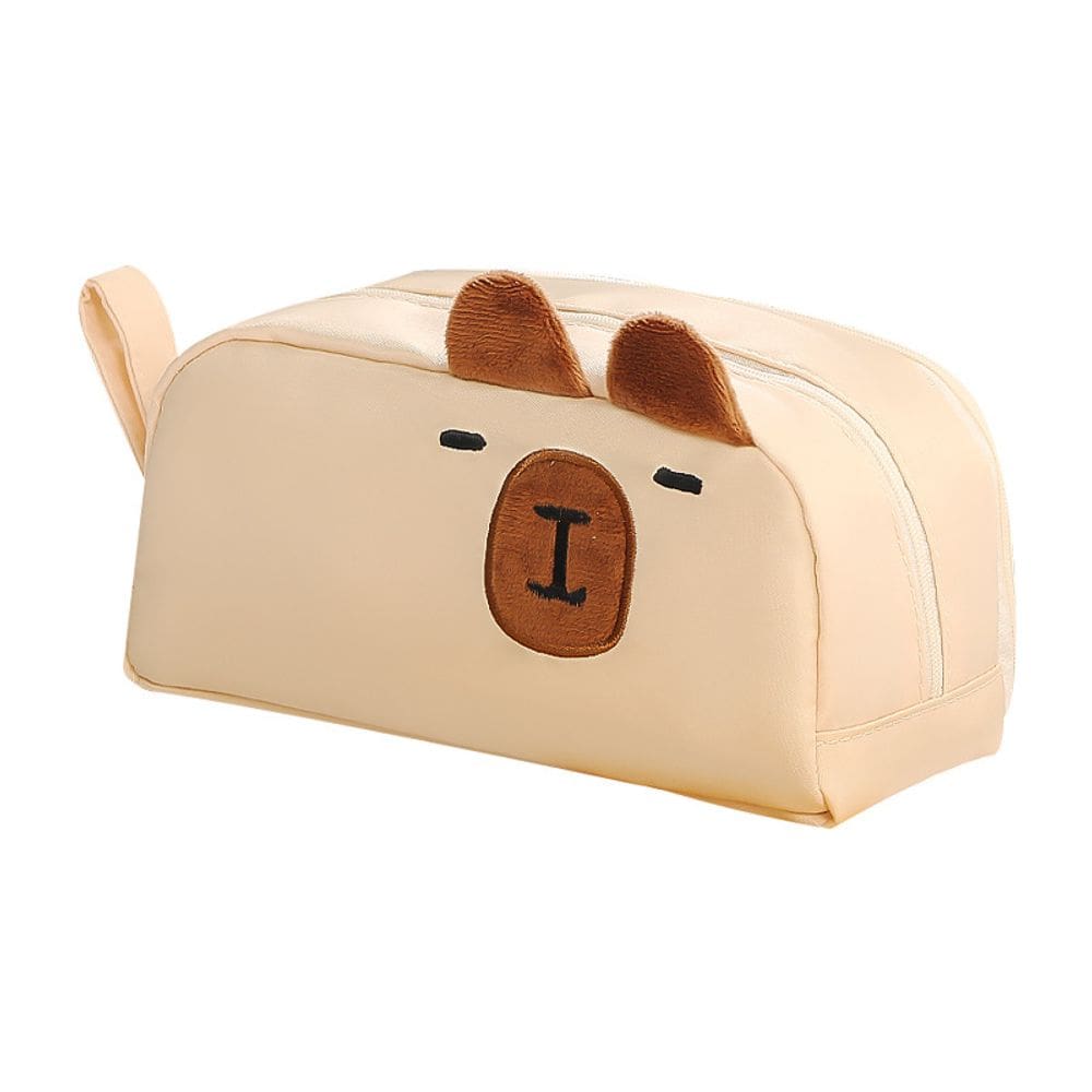 Estojo de lápis com design de urso fofo, tecido de grande capacidade para crianças