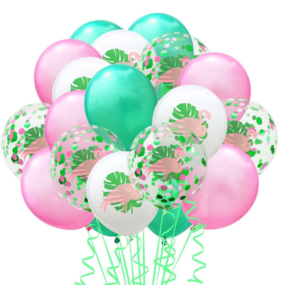 Conjunto de balões com tema tropical, 60 unidades de abacaxi Flamingo Cactus