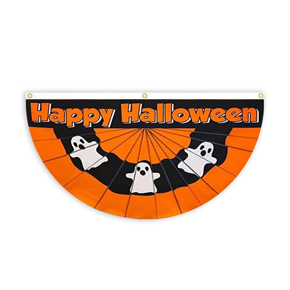 Half Fan Flag Feliz Halloween 45x90cm Poliéster