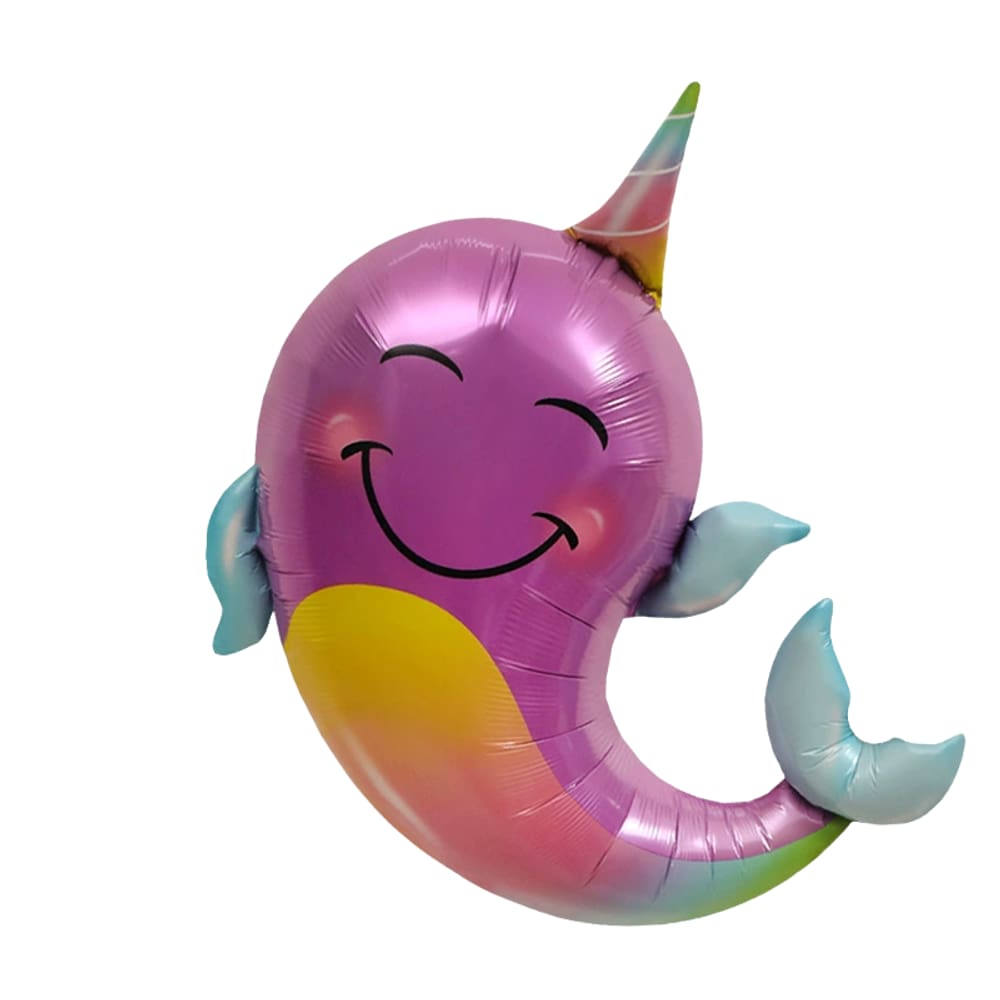 Balão Metalizado Rainbow Unicorn Dolphin Narwhal 79x41cm