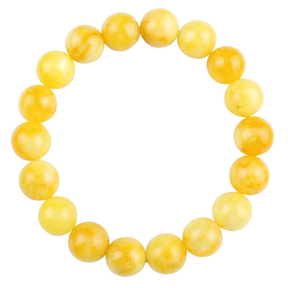 Pulseira de âmbar natural de 10 mm, miçangas, 18 peças, amarela para adultos