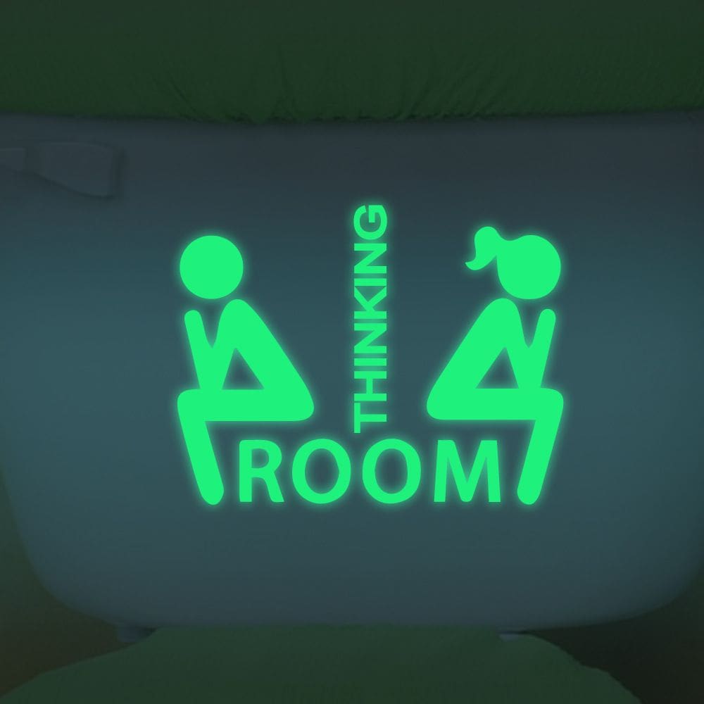 Adesivos de parede que brilham no escuro Toilet Thinking Room
