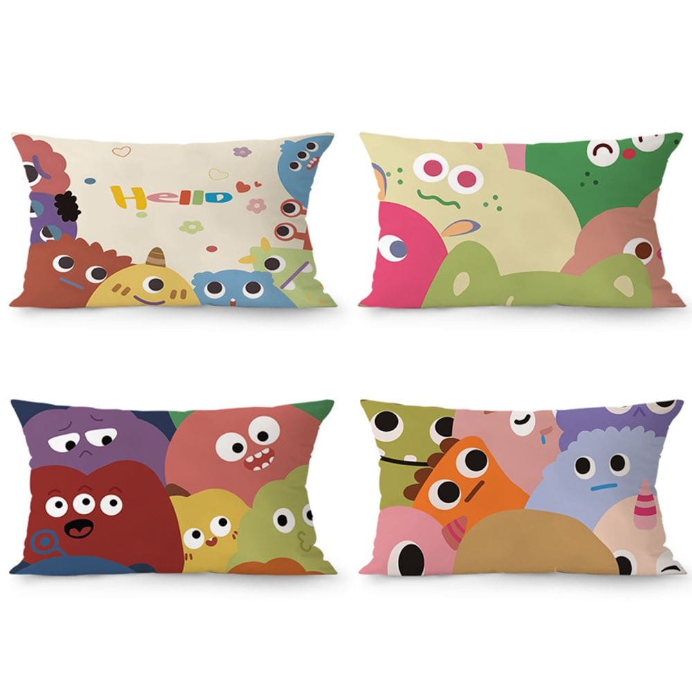 Conjunto de fronhas de algodão de pelúcia decorativo Cartoon Monster