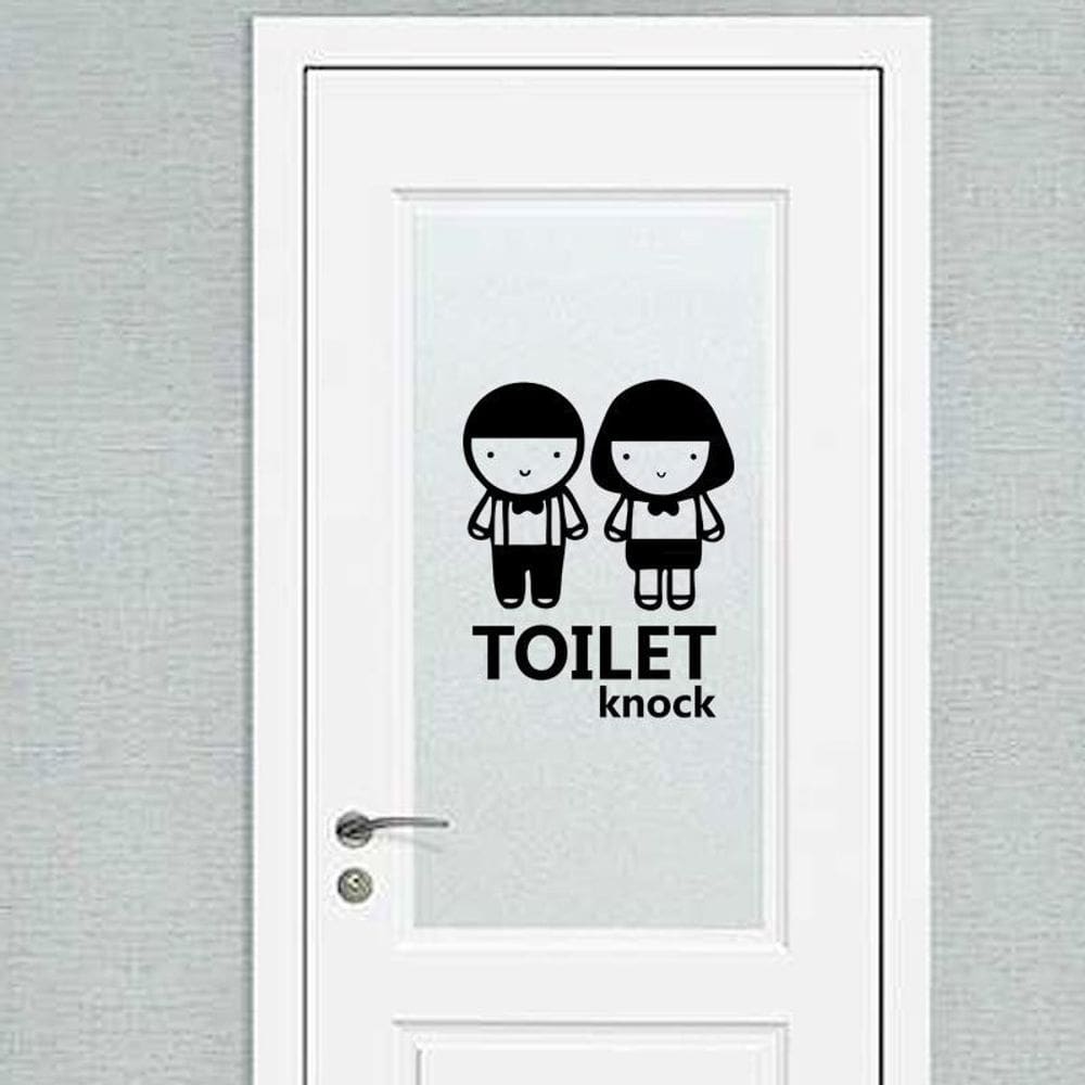 Adesivos de parede impermeáveis em PVC, papel de parede, desenho animado, banheiro