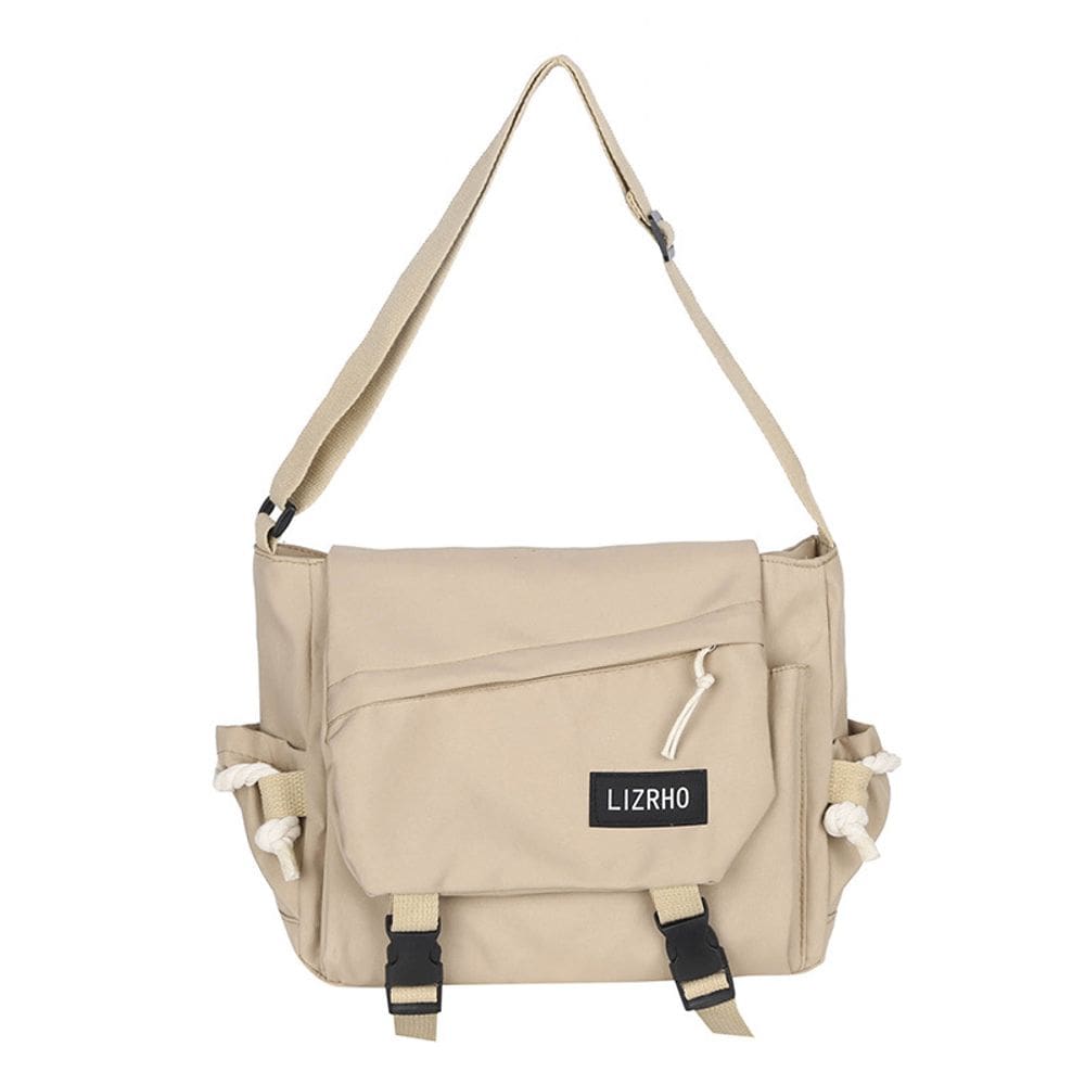 Bolsa Messenger de lona Harajuku Utility Style 30x10x25cm