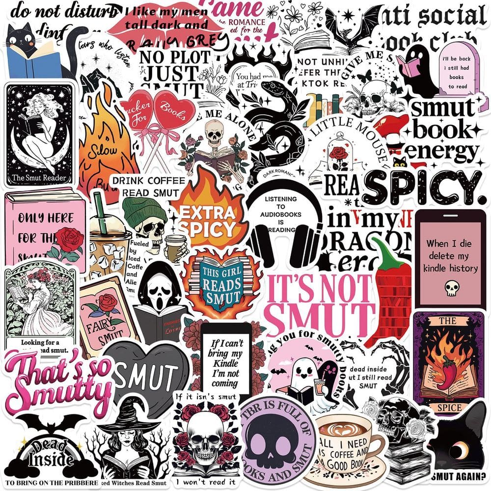 Pacote de adesivos, 50 unidades de livro de obscenidade para adultos, vinil impermeável