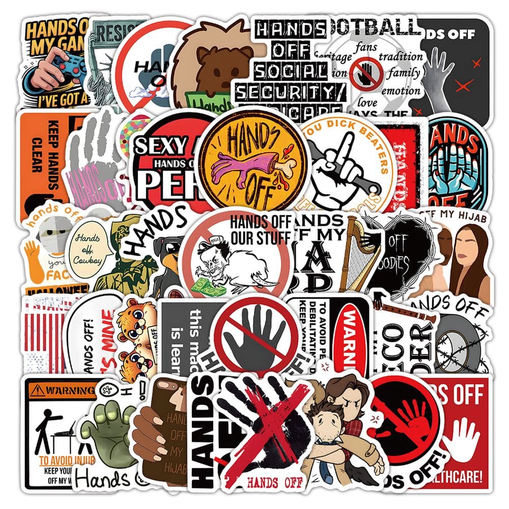 Pacote de adesivos Hands Off Funny No Touching, 54 unidades à prova d`água