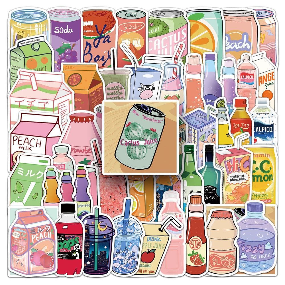 Pacote de adesivos: 50 unidades de vinil impermeável para bricolage